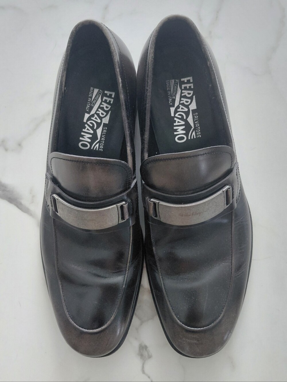 Salvatore Ferragamo Men's Black Leather Bit Loafers